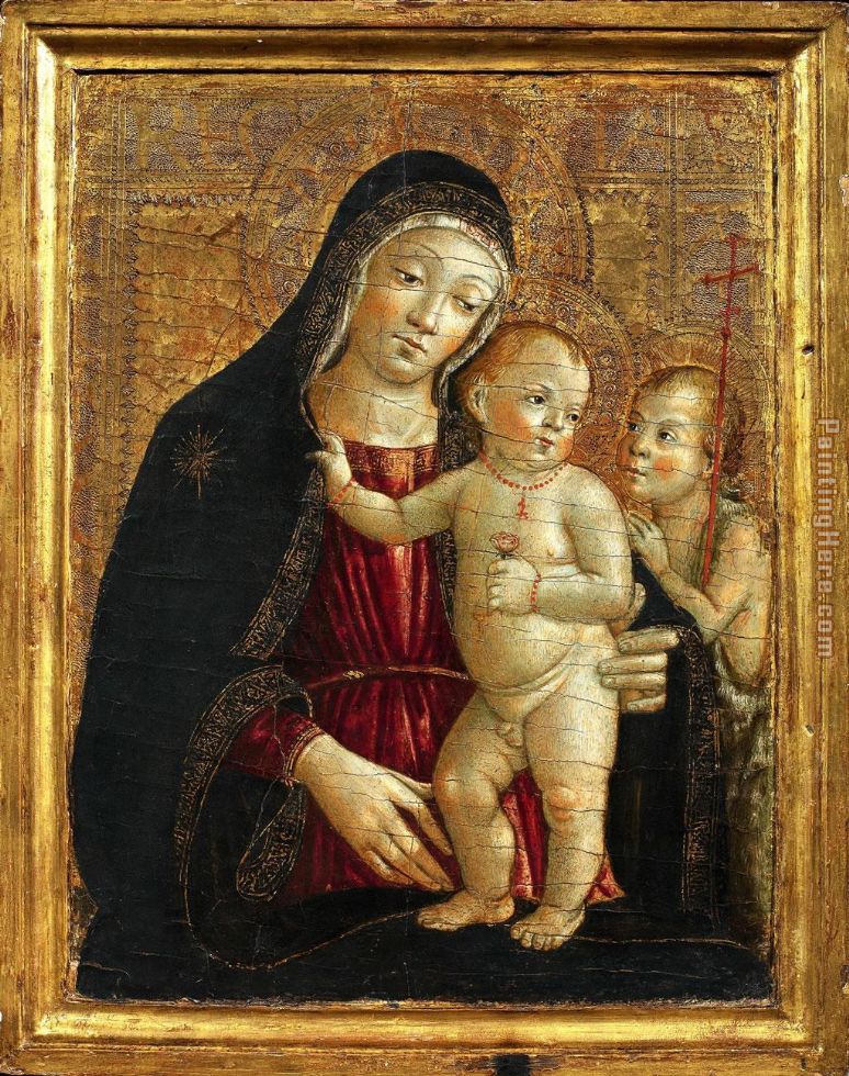 Madonna con Bambino e San Giovannino by Bartolo painting - Unknown Artist Madonna con Bambino e San Giovannino by Bartolo art painting